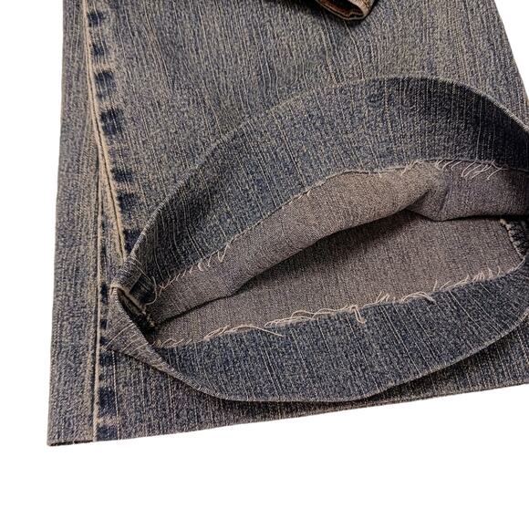 Vntg Angels Jeans Womens JR Sz 7 Blue Flare Crystals Embellished Boho Glam Gypsy - Picture 15 of 16